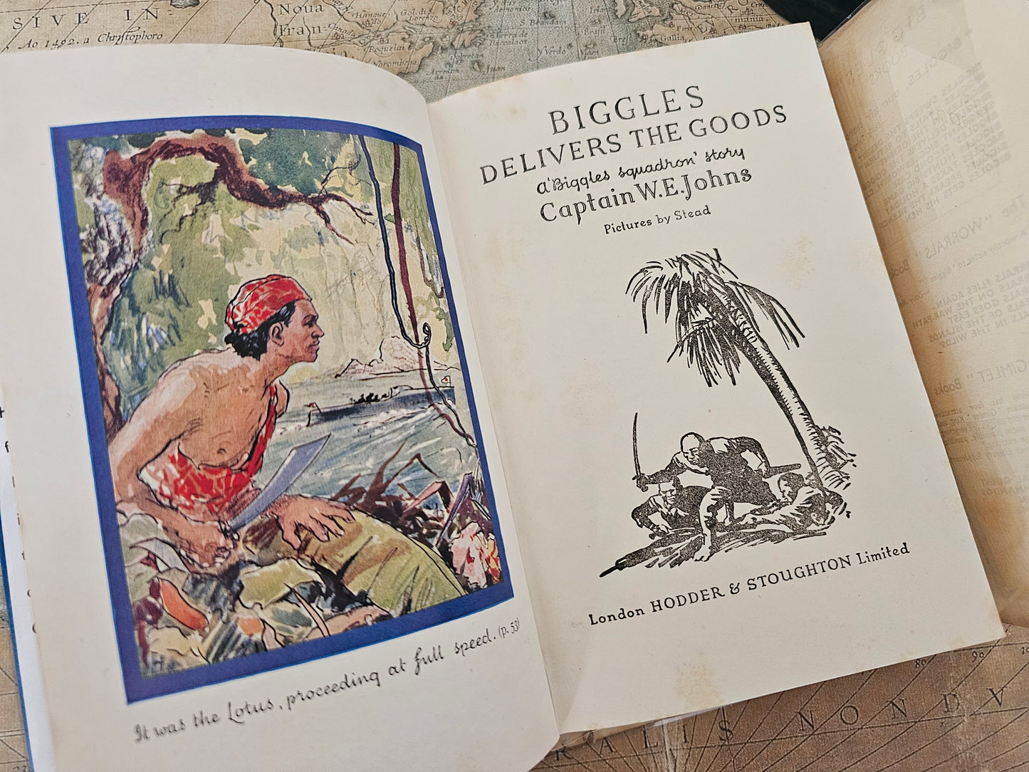 1951 Two Early Biggles Books by Captain WE Johns / Biggles Works it Out and Biggles Delivers the Goods / Illustrated Vintage Books / Jackets