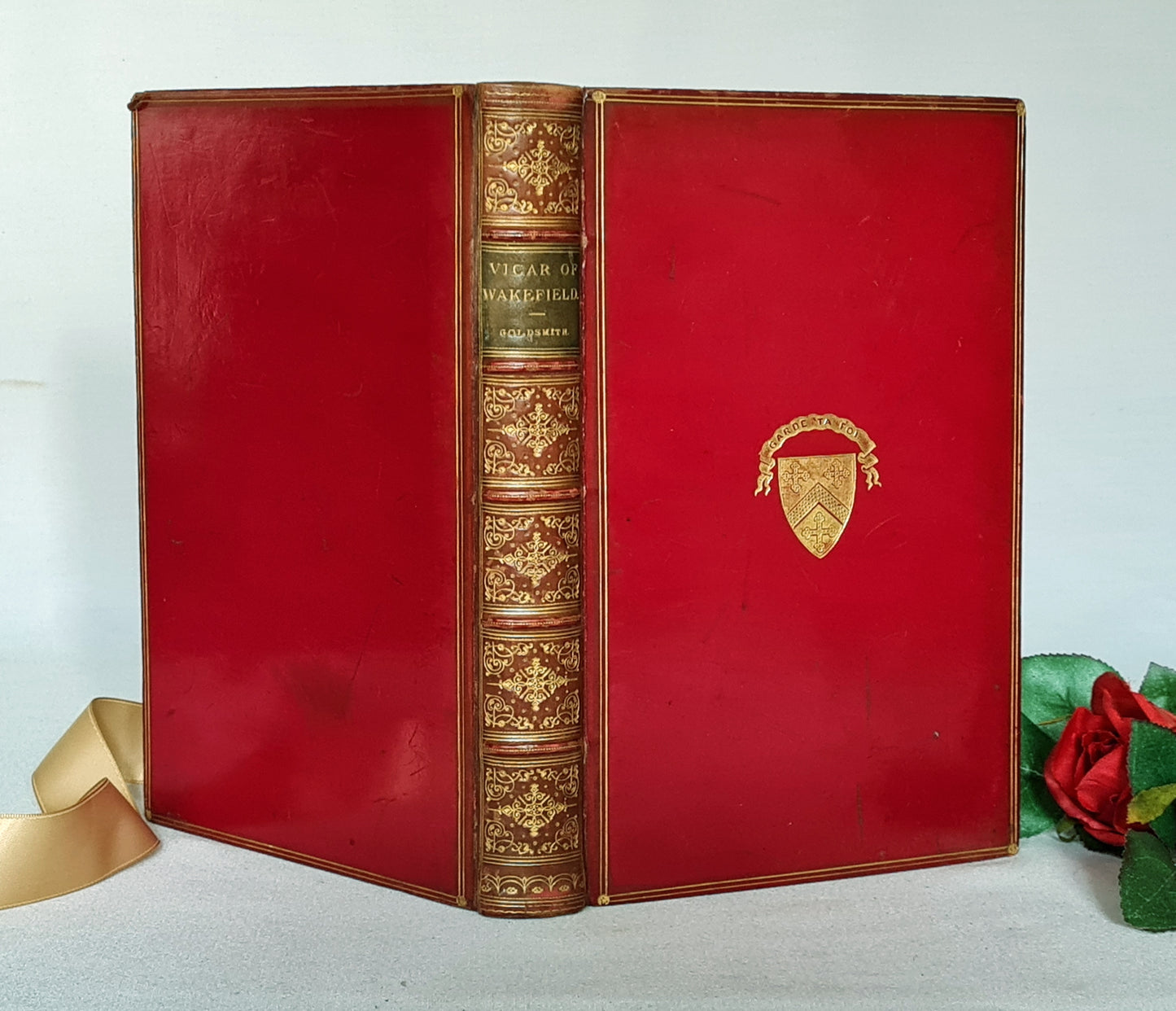 1883 The Vicar of Wakefield by Oliver Goldsmith / Bickers & Son London / Beautifully Illustrated / In a Lovely Full Polished Leather Binding