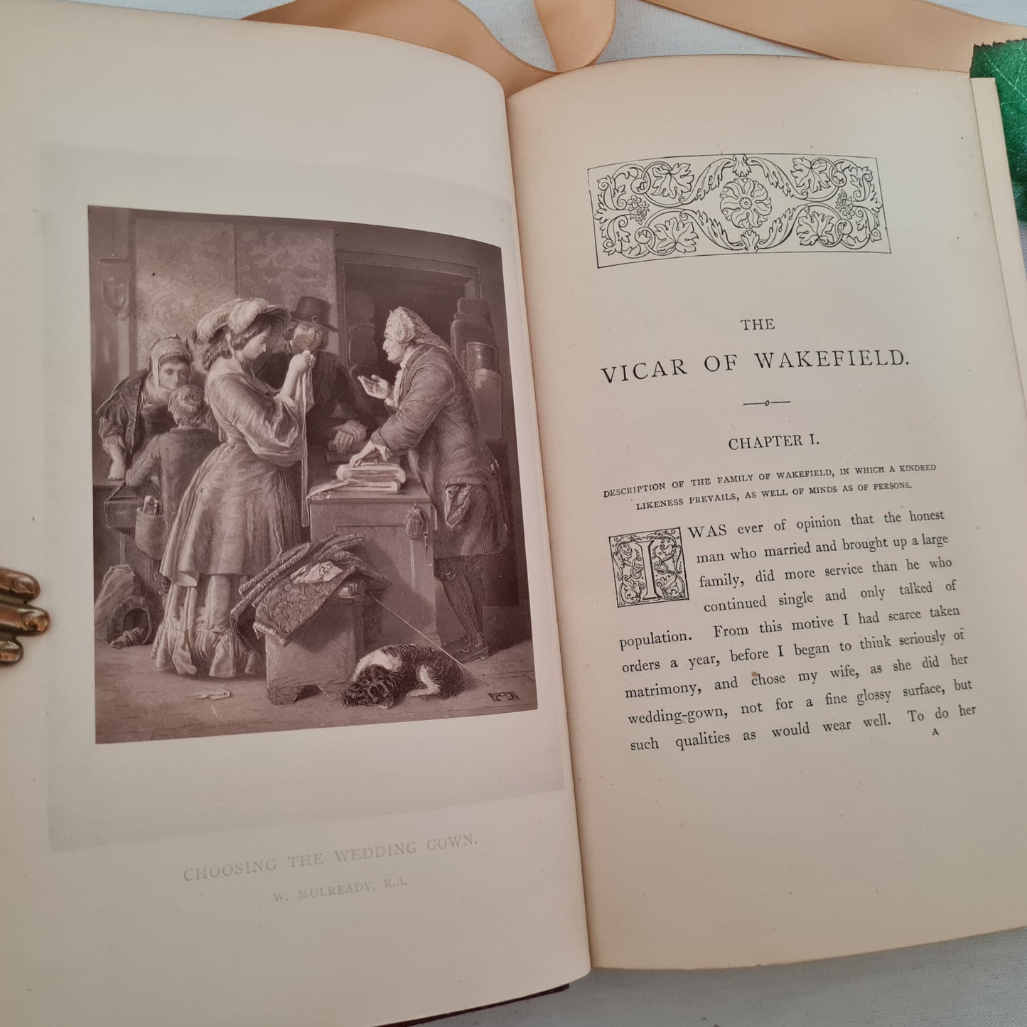 1883 The Vicar of Wakefield by Oliver Goldsmith / Bickers & Son London / Beautifully Illustrated / In a Lovely Full Polished Leather Binding