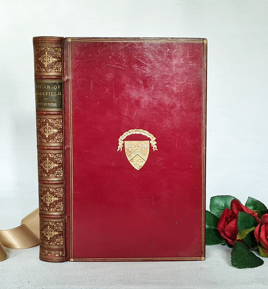 1883 The Vicar of Wakefield by Oliver Goldsmith / Bickers & Son London / Beautifully Illustrated / In a Lovely Full Polished Leather Binding