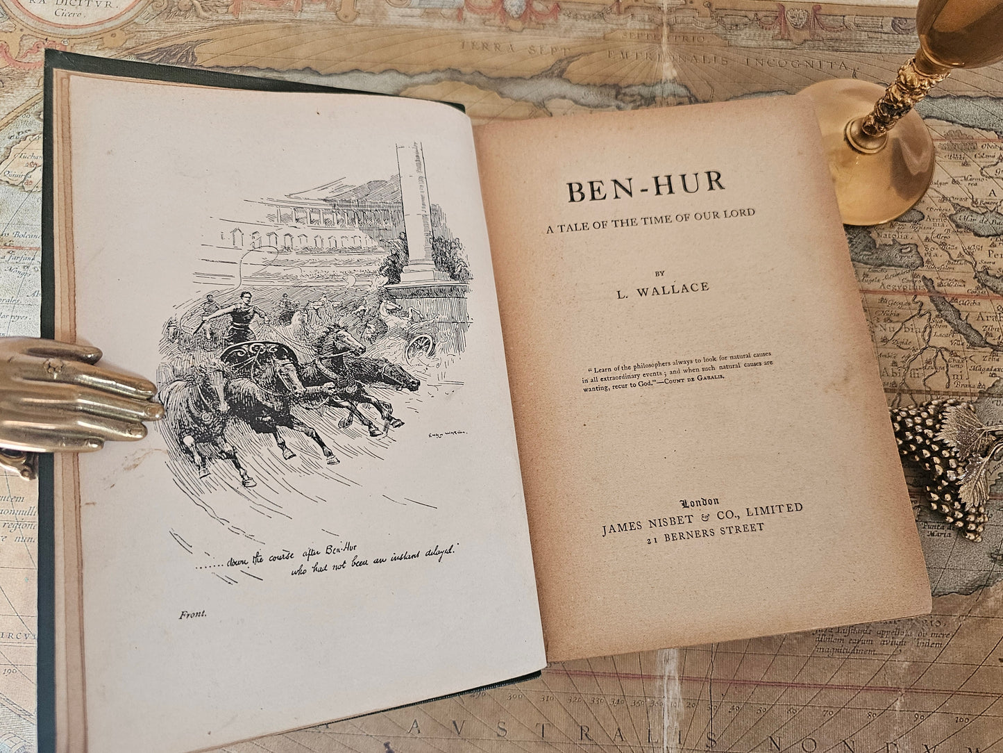 1890s Ben-Hur A Tale of the Time of Our Lord by Lew Wallace / James Nisbet & Co. Ltd, London / Charming Antique Hardback / Illustrated