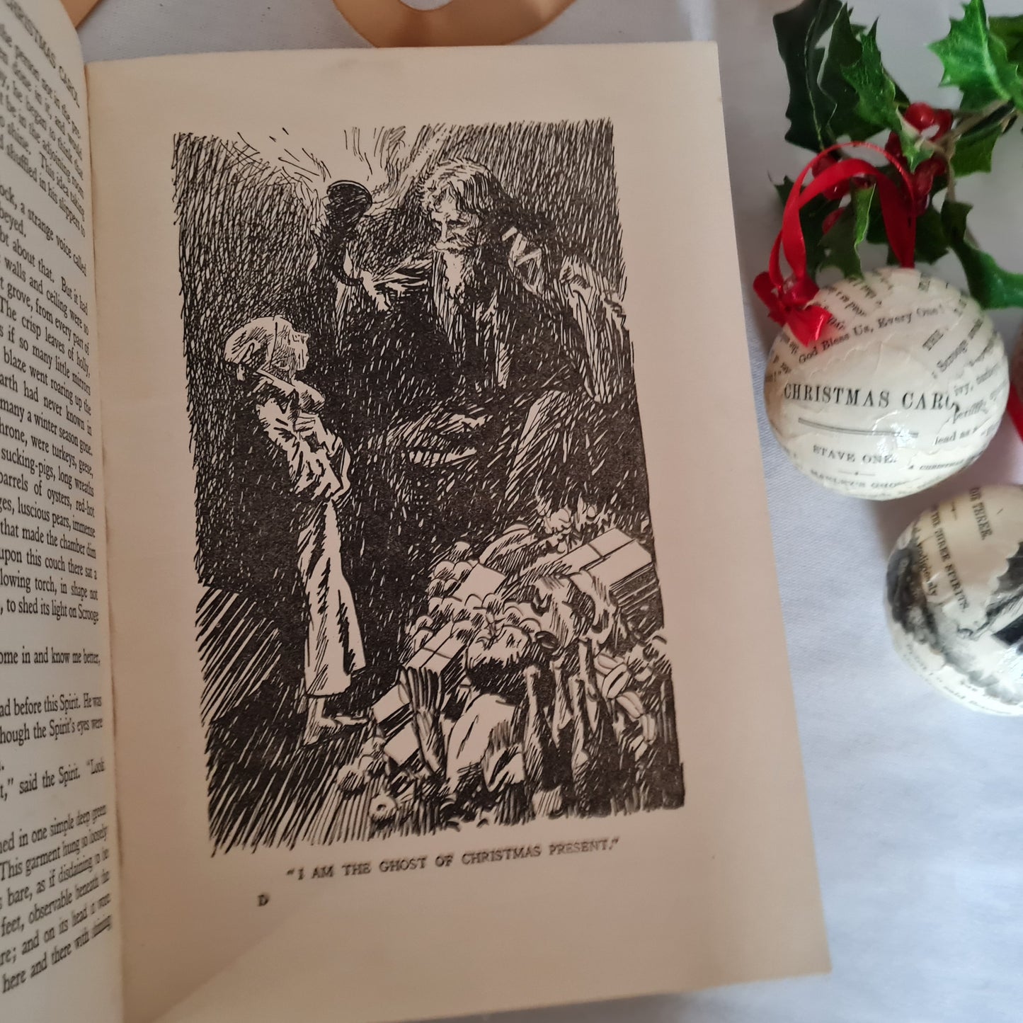 1930s A Christmas Carol by Charles Dickens / Odhams Press Ltd, London / Illustrated Large Format Vintage Edition / In Good Condition