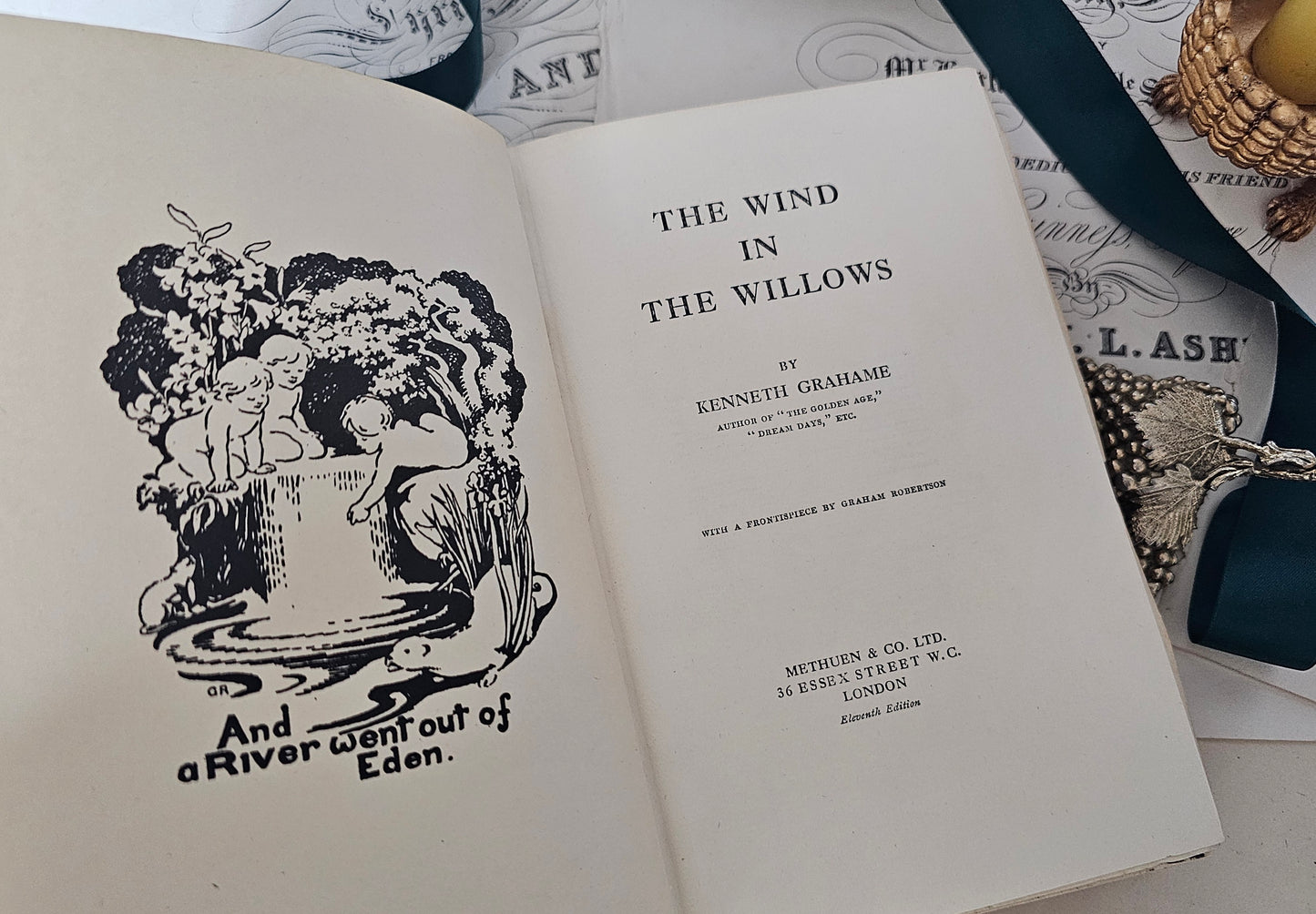 1921 The Wind in the Willows by Kenneth Grahame / Methuen & Co., London / Early Vintage Hardback Edition / In Very Good Condition