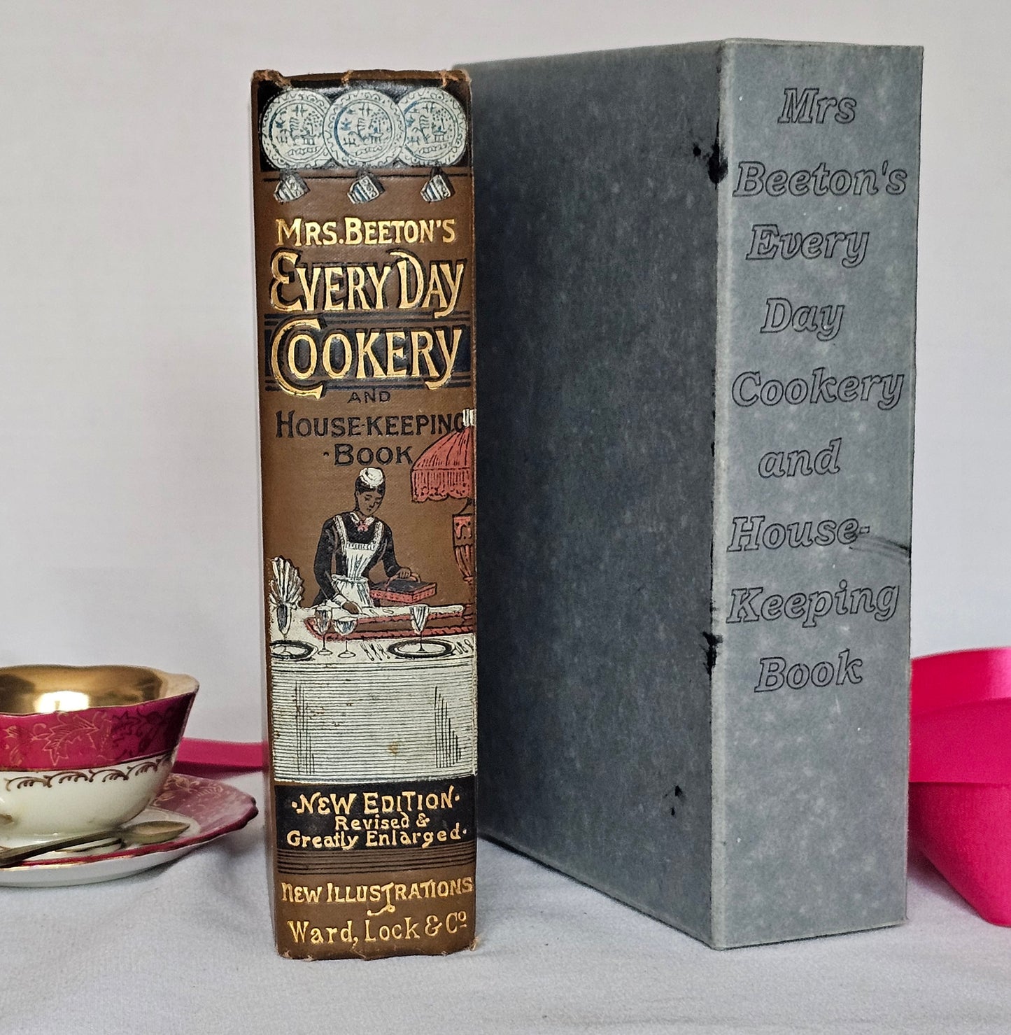 1891 Mrs Beeton's Every Day Cookery and Housekeeping Book / Ward Lock & Co., London / Richly Illustrated Including Eight Colour Plates / Box