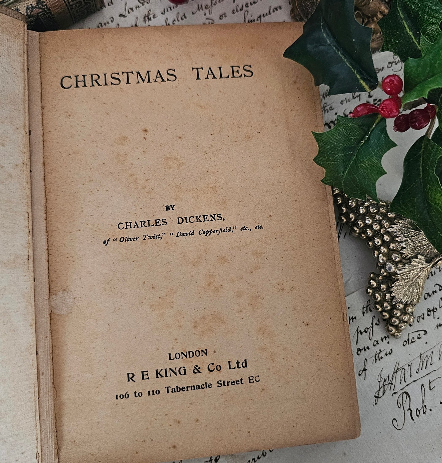 1890s Christmas Tales and Old Curiosity Shop by Charles Dickens & Woodstock by Sir Walter Scott / Three Book Antique Set / Christmas Carol