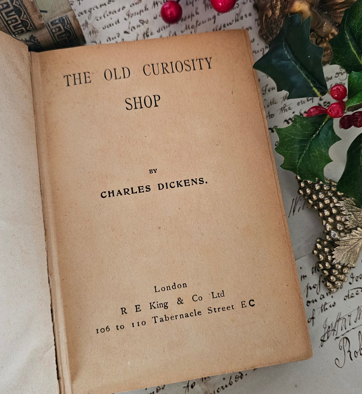 1890s Christmas Tales and Old Curiosity Shop by Charles Dickens & Woodstock by Sir Walter Scott / Three Book Antique Set / Christmas Carol