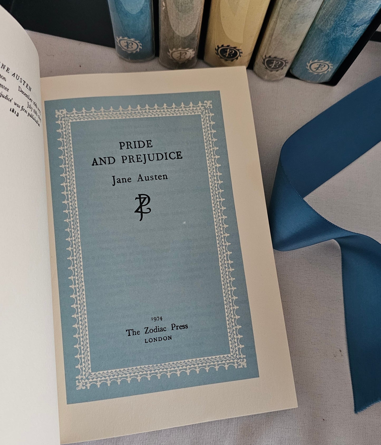 1975 Vintage Jane Austen Set in Six Volumes / The Zodiac Press, London / Pride & Prejudice, Sense and Sensibility, Emma, Persuasion etc.