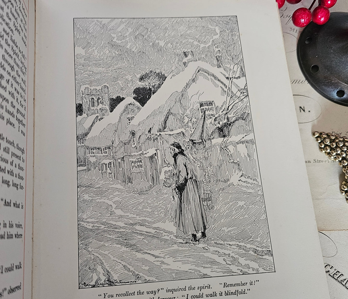 1907 A Christmas Carol and The Cricket On The Hearth by Charles Dickens / Cassell & Company London / Beautiful Antique Book / Good Condition