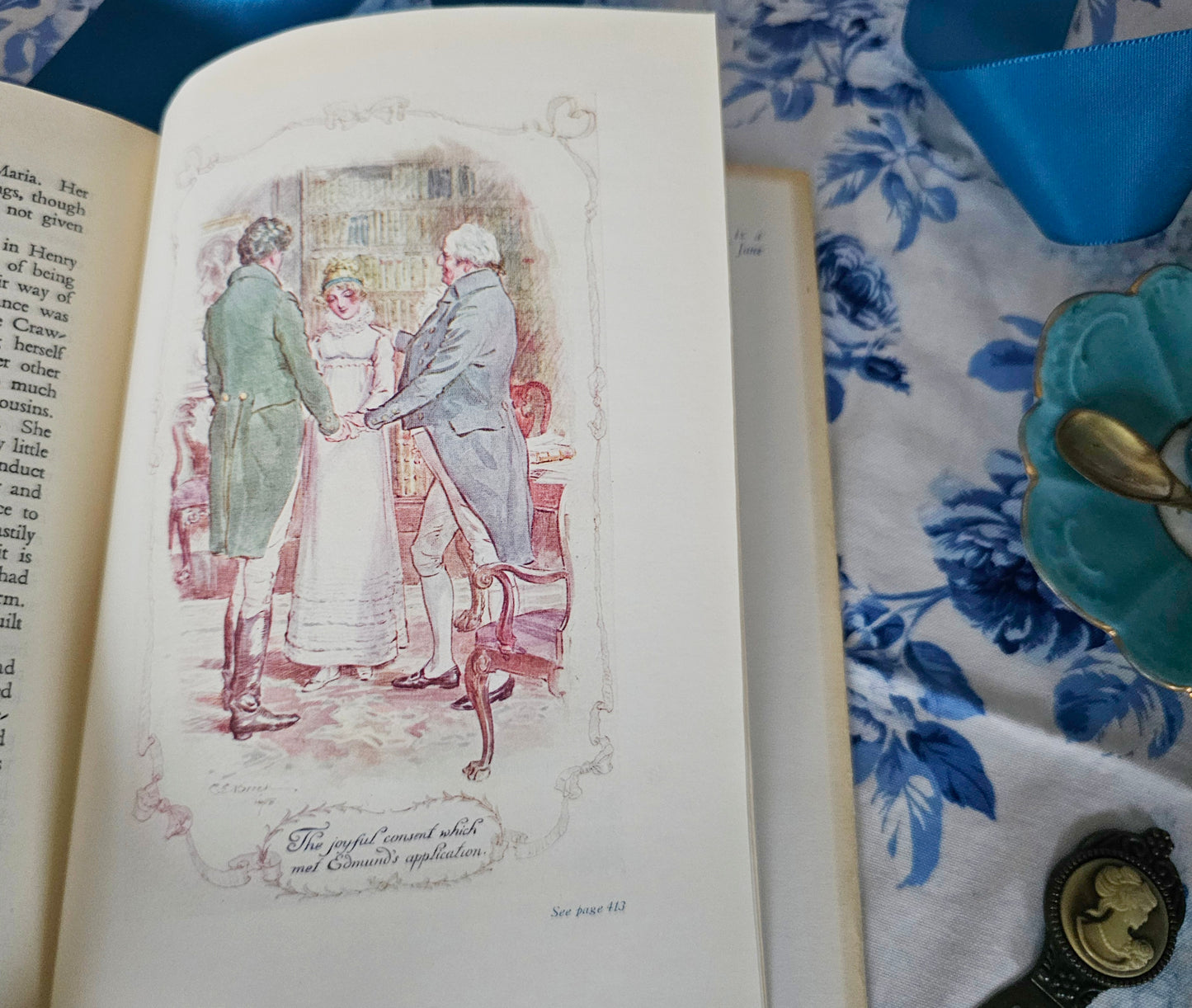 1950 Mansfield Park by Jane Austen / Reader's Union JM Dent & Sons London / Sixteen Colour Plates by CE Brock / Dust Jacket / Good Condition