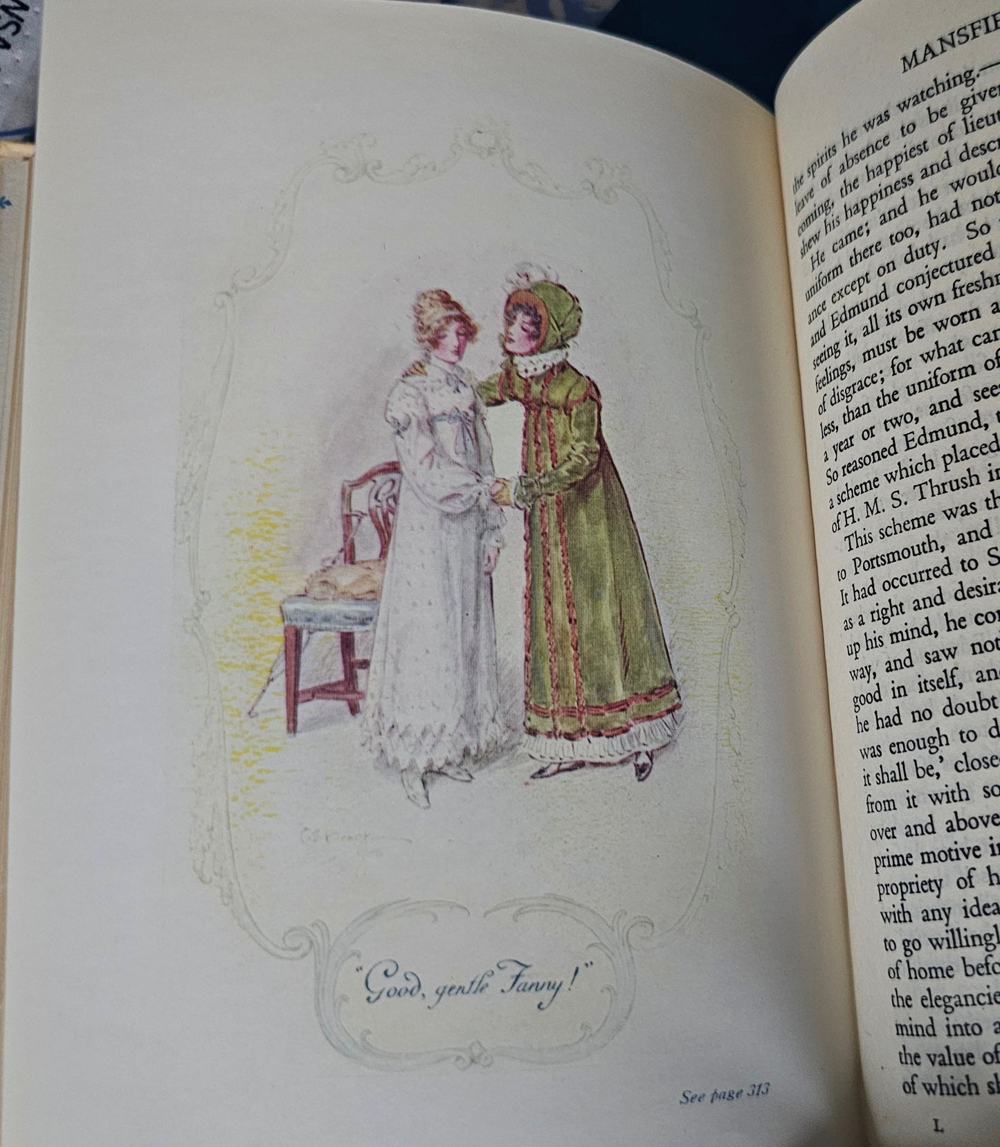 1950 Mansfield Park by Jane Austen / Reader's Union JM Dent & Sons London / Sixteen Colour Plates by CE Brock / Dust Jacket / Good Condition