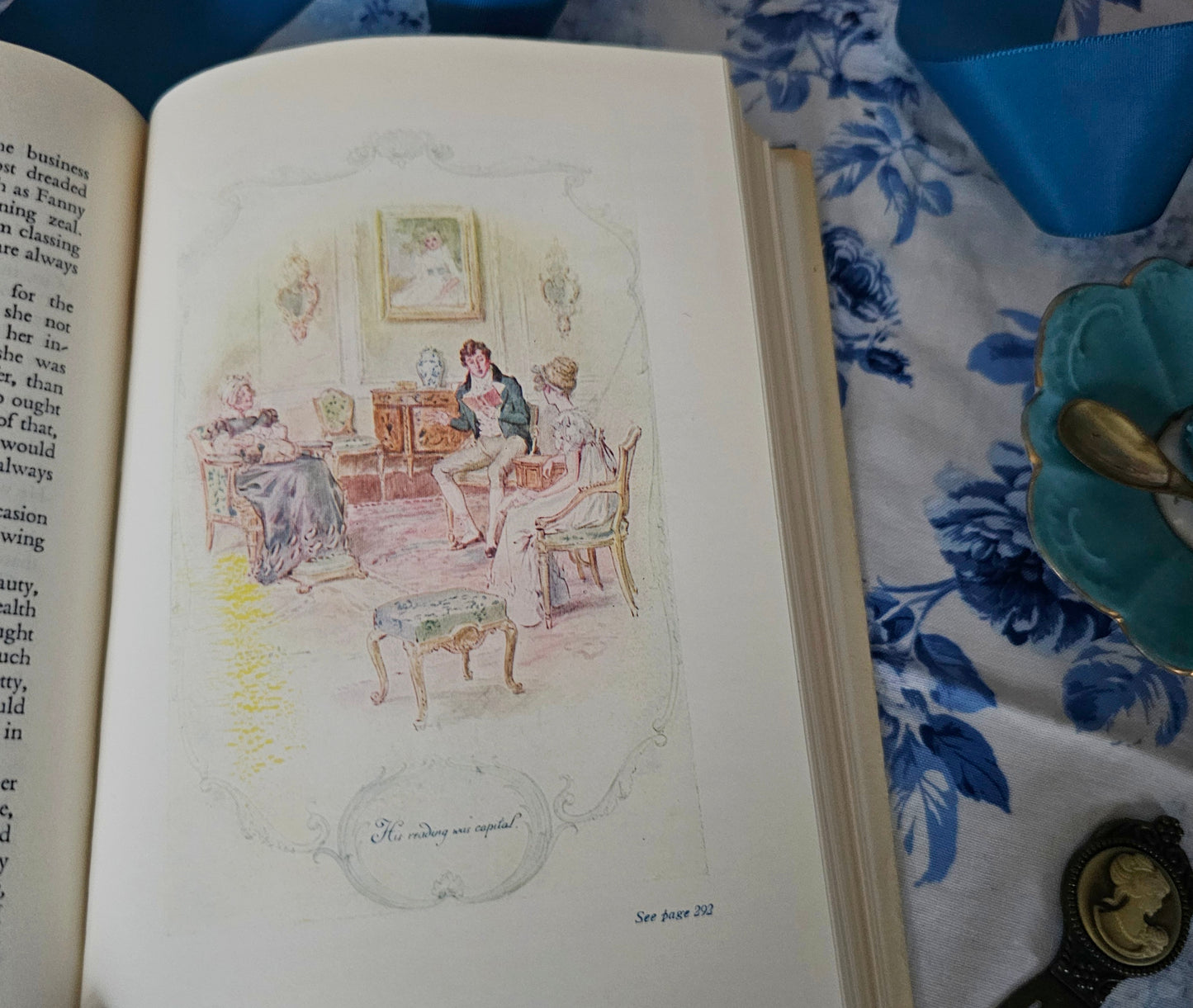 1950 Mansfield Park by Jane Austen / Reader's Union JM Dent & Sons London / Sixteen Colour Plates by CE Brock / Dust Jacket / Good Condition