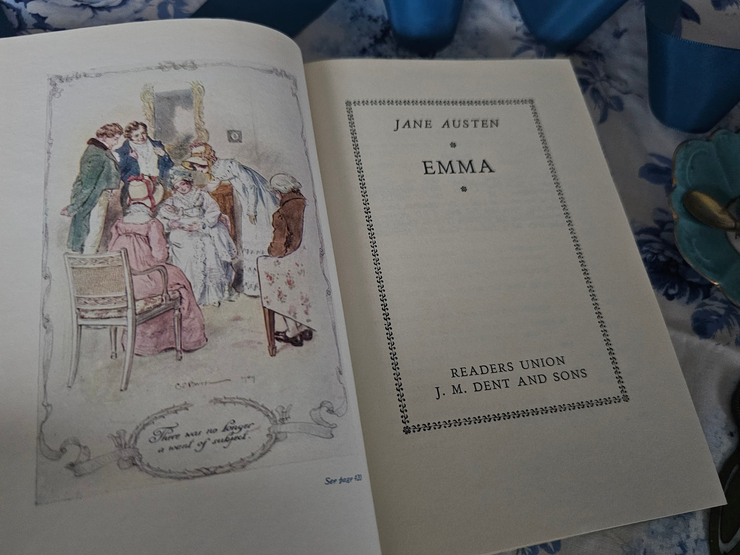 1950 Emma by Jane Austen / Reader's Union, JM Dent & Sons London / Sixteen Colour Plates by CE Brock / Dust Wrapper / Good Vintage Condition