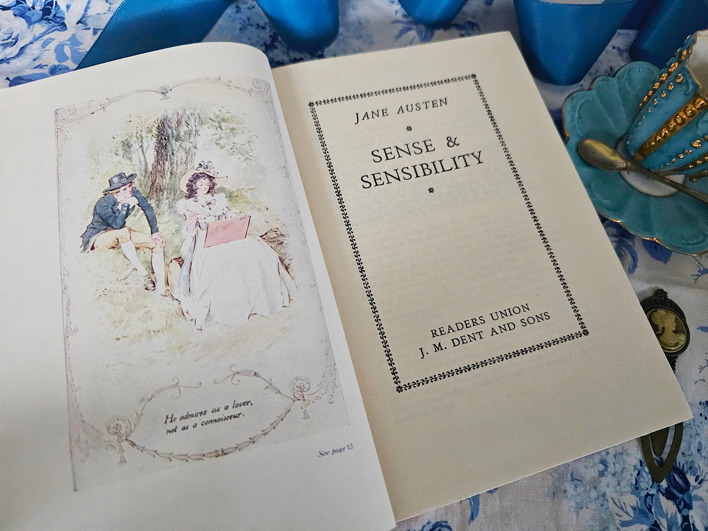 1950 Sense and Sensibility by Jane Austen / Reader's Union, JM Dent & Sons London / Sixteen Colour Plates by CE Brock / Dust Wrapper