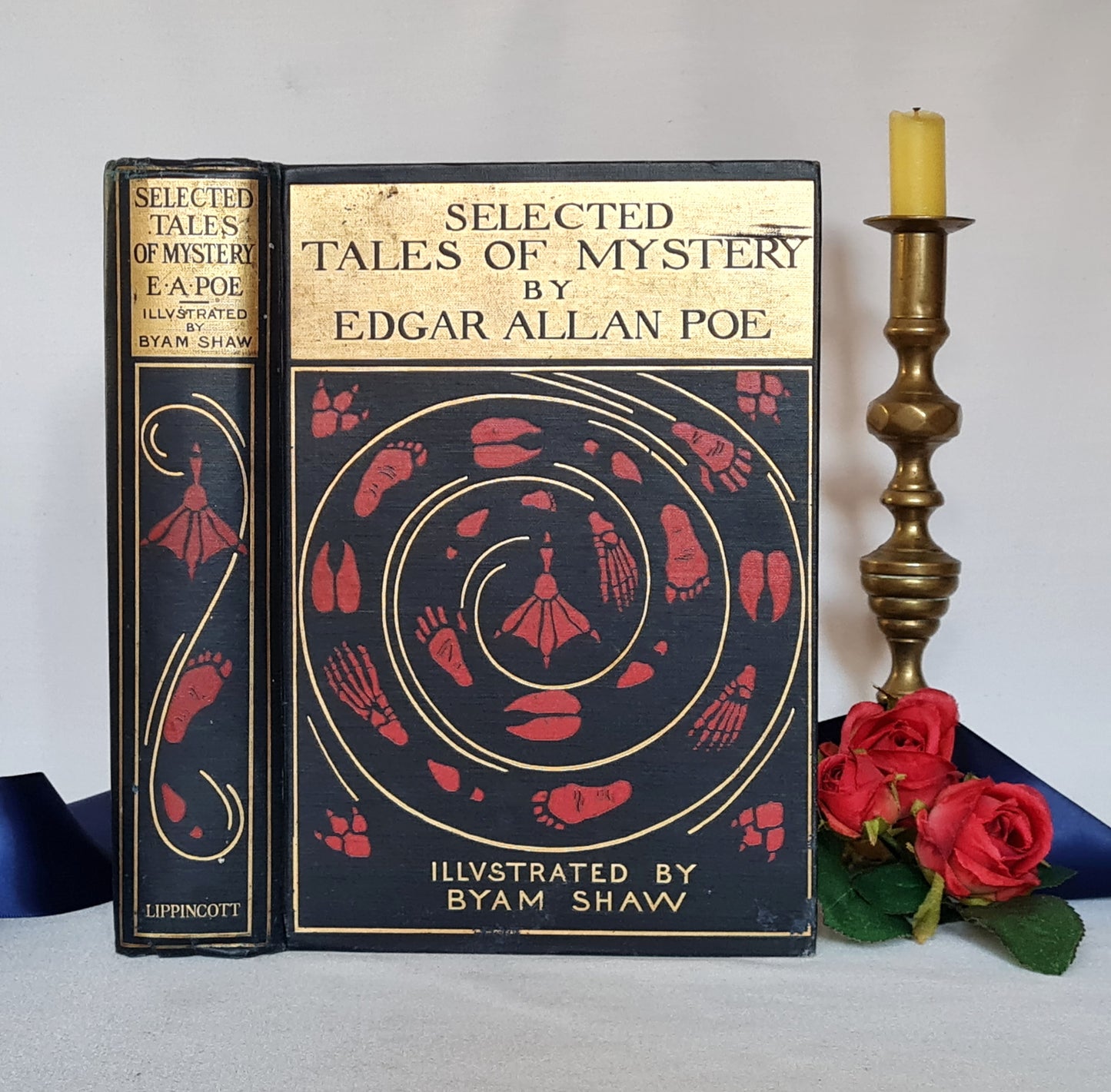 1909 Selected Tales of Mystery by Edgar Allan Poe / J B Lippincott Company / 16 Illustrated Colour Plates by Byam Shaw / WITH SOME WEAR