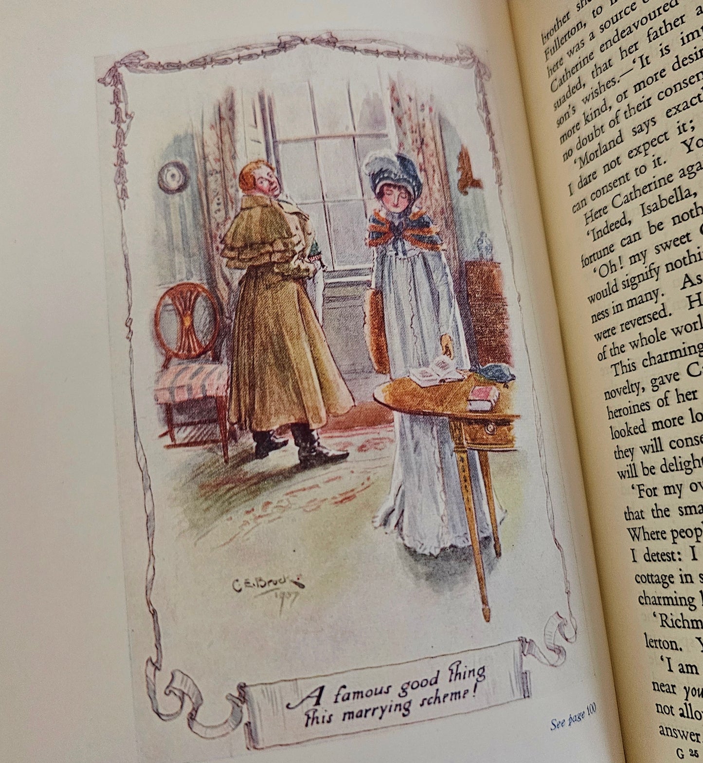 1950 Northanger Abbey by Jane Austen / Reader's Union JM Dent & Sons London / Sixteen Colour Plates by CE Brock / In Very Good Condition