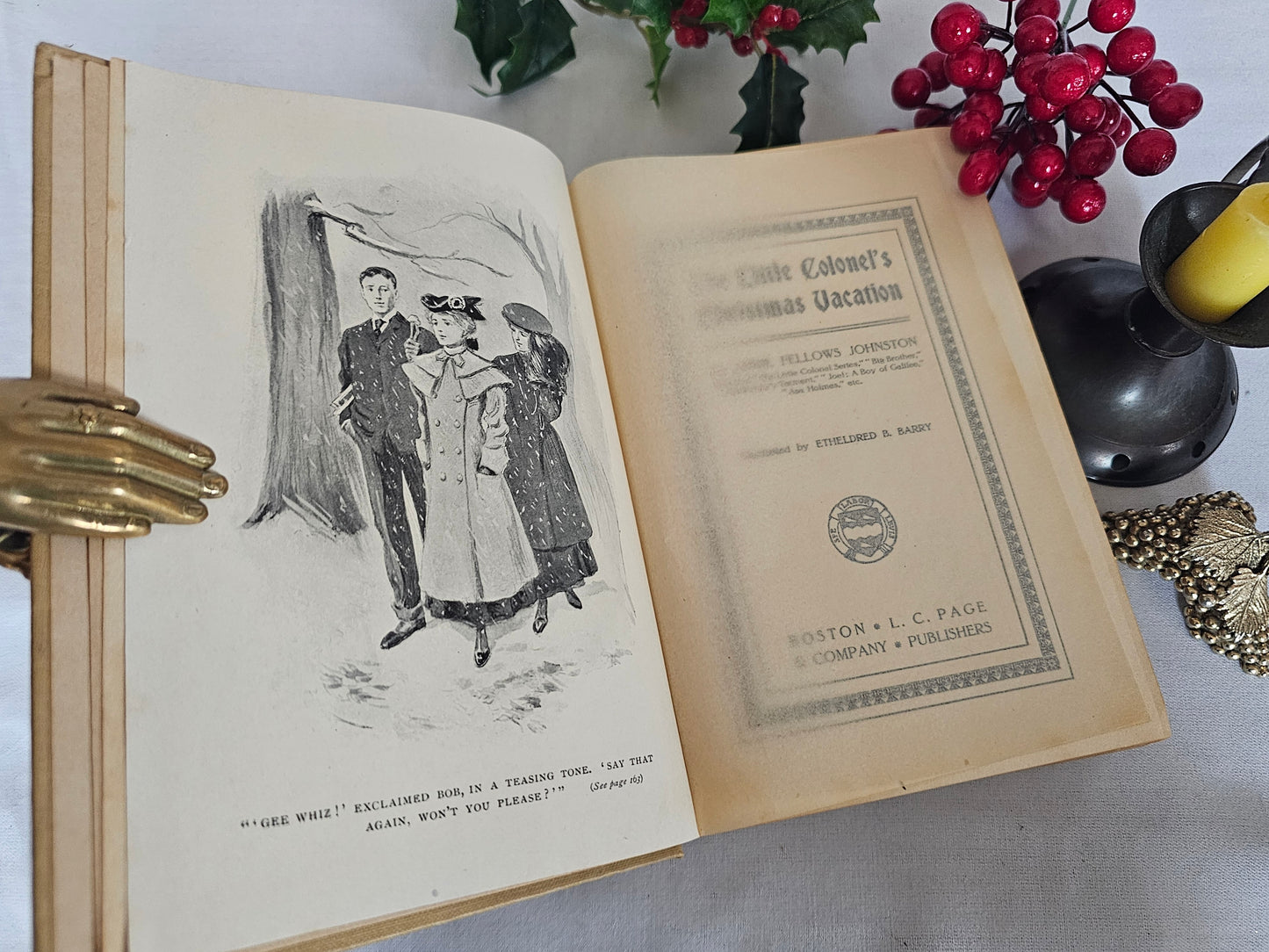 1905 The Little Colonel's Christmas Vacation by Annie Fellows Johnston / Page Company, Boston / Charming Antique Book in Very Good Condition