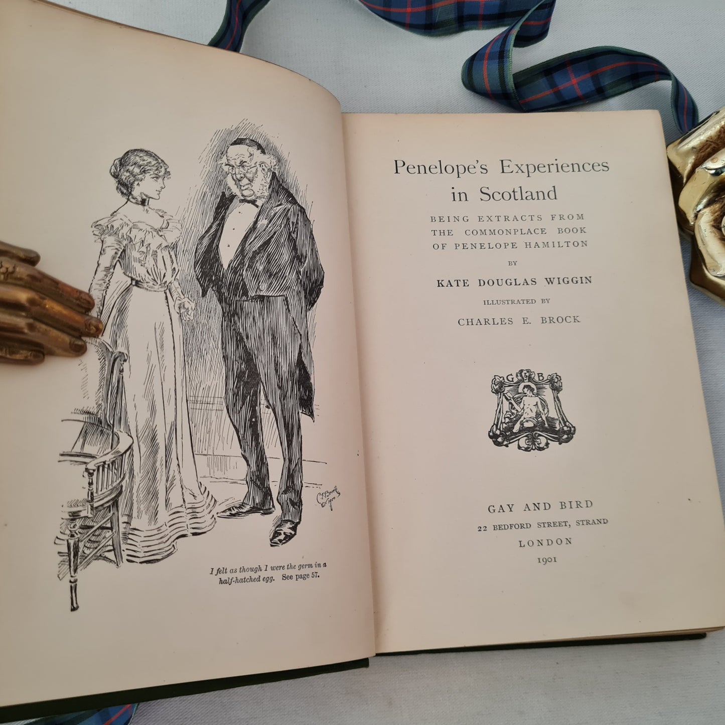 1901 Penelope's Experiences in Scotland by Kate Douglas Wiggin / Good Condition / Beautifully Brock Illustrations / Antique Over 120 Yrs Old