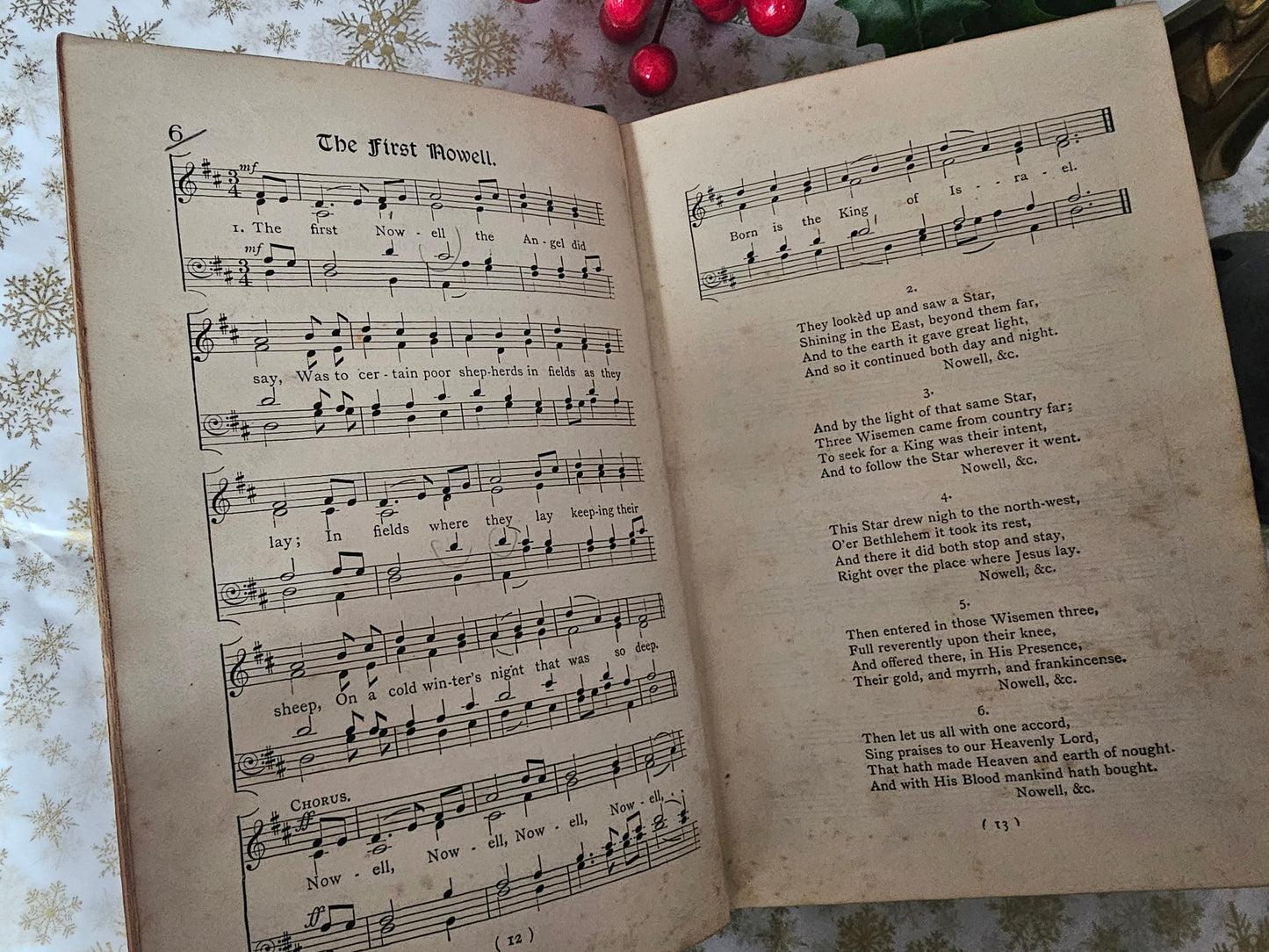 1890s Christmas Carols New and Old / Novello & Company Ltd / Collection of Music and Words To Seventy Carols / Antique Christmas Carols Book