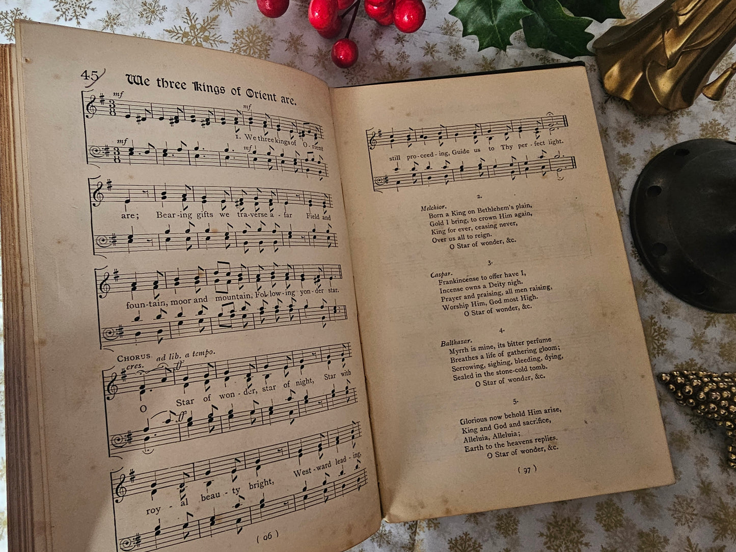 1890s Christmas Carols New and Old / Novello & Company Ltd / Collection of Music and Words To Seventy Carols / Antique Christmas Carols Book