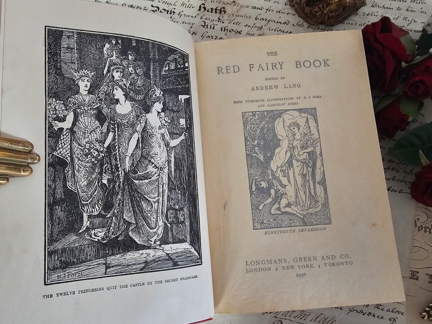 1930 The Red Fairy Book Edited by Andrew Lang / Longmans Green & Co. London / Beautifully Illustrated Vintage Book / In Good Condition