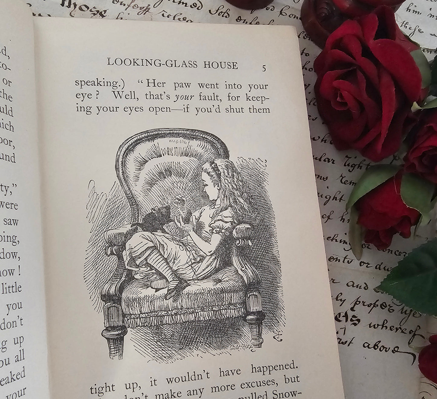 1911 Alice Through the Looking-Glass by Lewis Carroll / Antique Pocket-Sized Edition / Macmillan & Co., London / Illustrated by John Tenniel