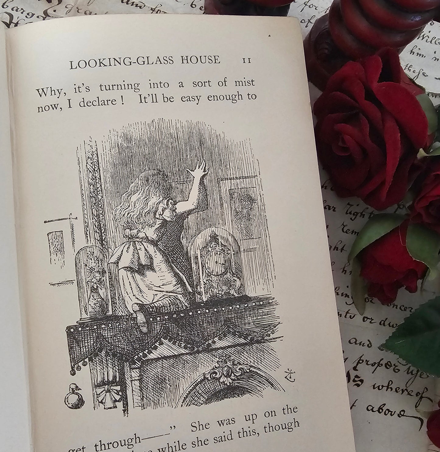 1911 Alice Through the Looking-Glass by Lewis Carroll / Antique Pocket-Sized Edition / Macmillan & Co., London / Illustrated by John Tenniel