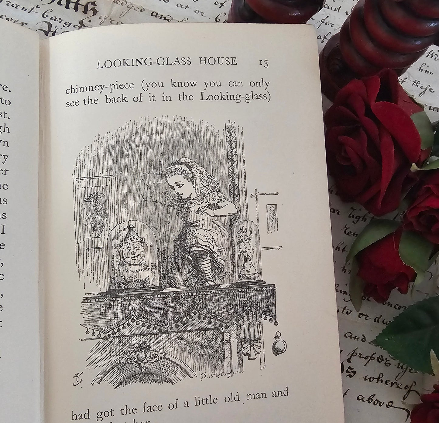 1911 Alice Through the Looking-Glass by Lewis Carroll / Antique Pocket-Sized Edition / Macmillan & Co., London / Illustrated by John Tenniel