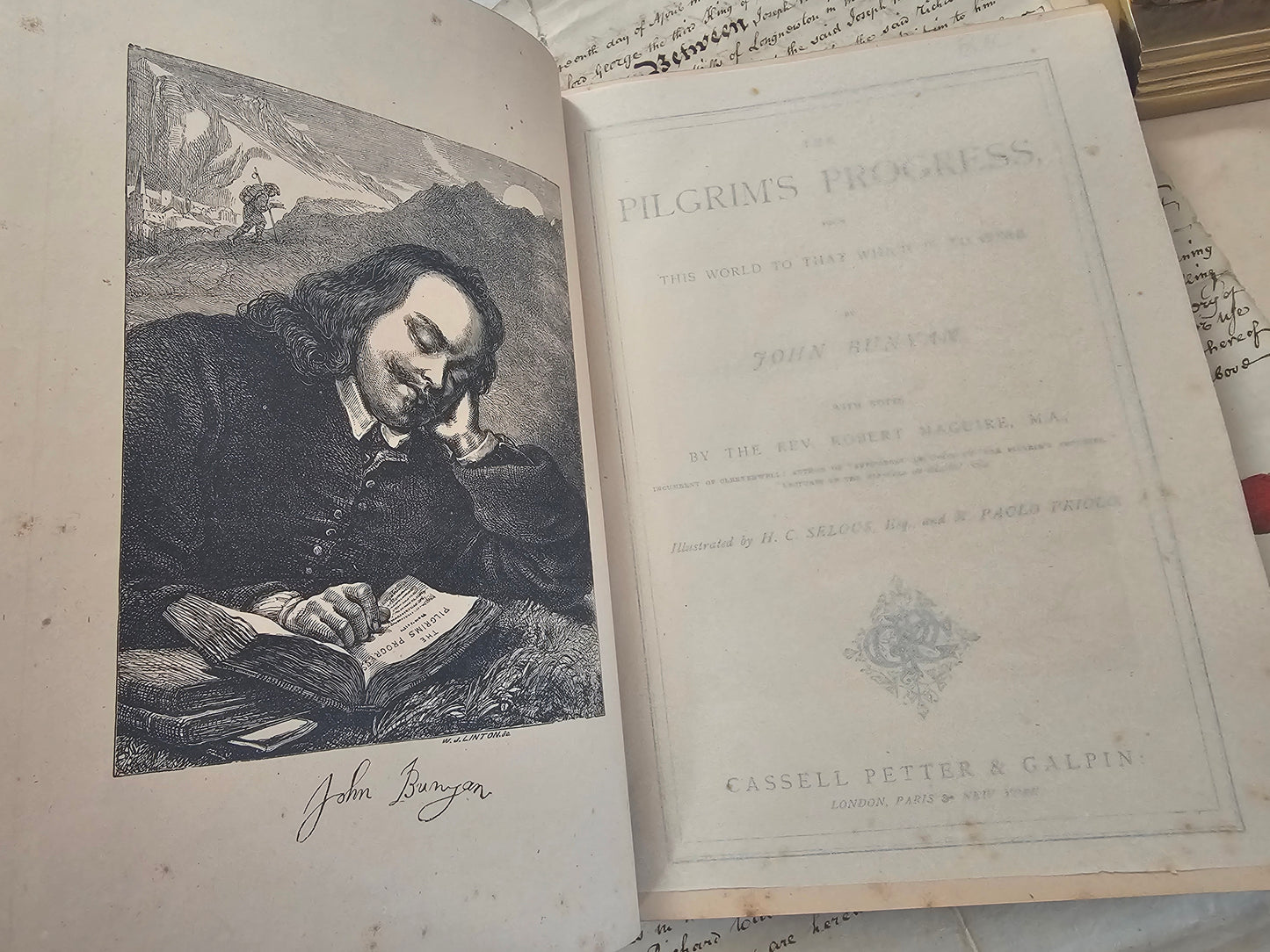 1880s Pilgrim's Progress by John Bunyan / Beautifully Decorative / Richly Illustrated / In Excellent Condition / Shiny Gilt Edged Pages