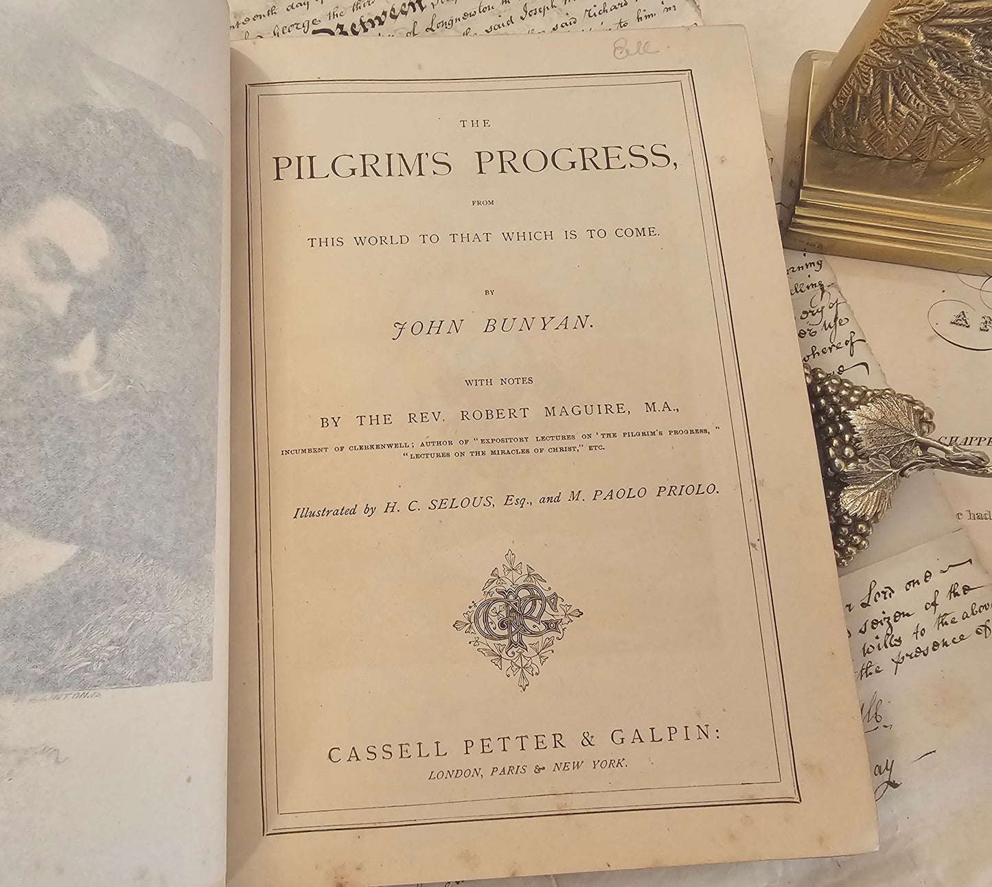 1880s Pilgrim's Progress by John Bunyan / Beautifully Decorative / Richly Illustrated / In Excellent Condition / Shiny Gilt Edged Pages