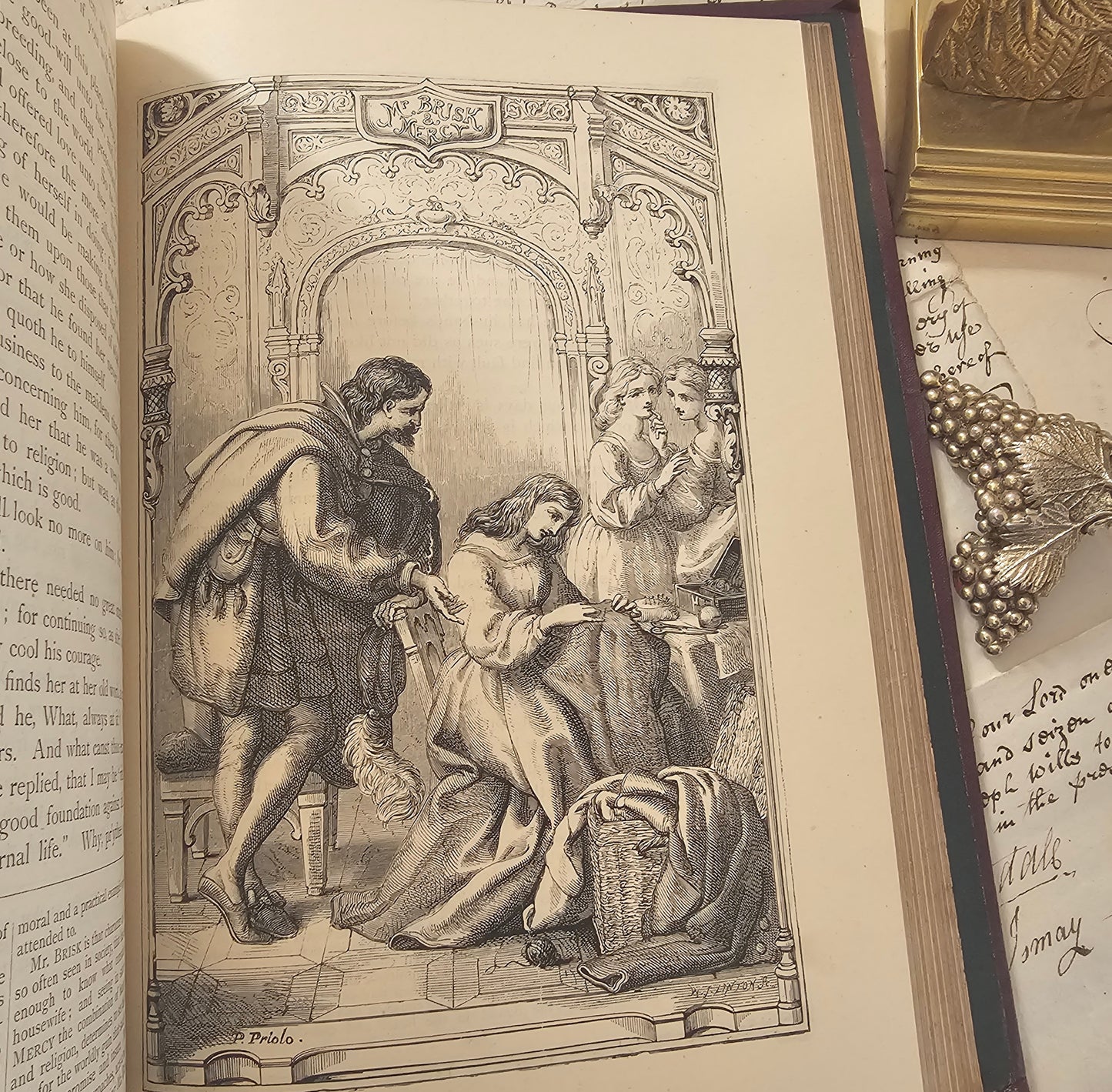 1880s Pilgrim's Progress by John Bunyan / Beautifully Decorative / Richly Illustrated / In Excellent Condition / Shiny Gilt Edged Pages