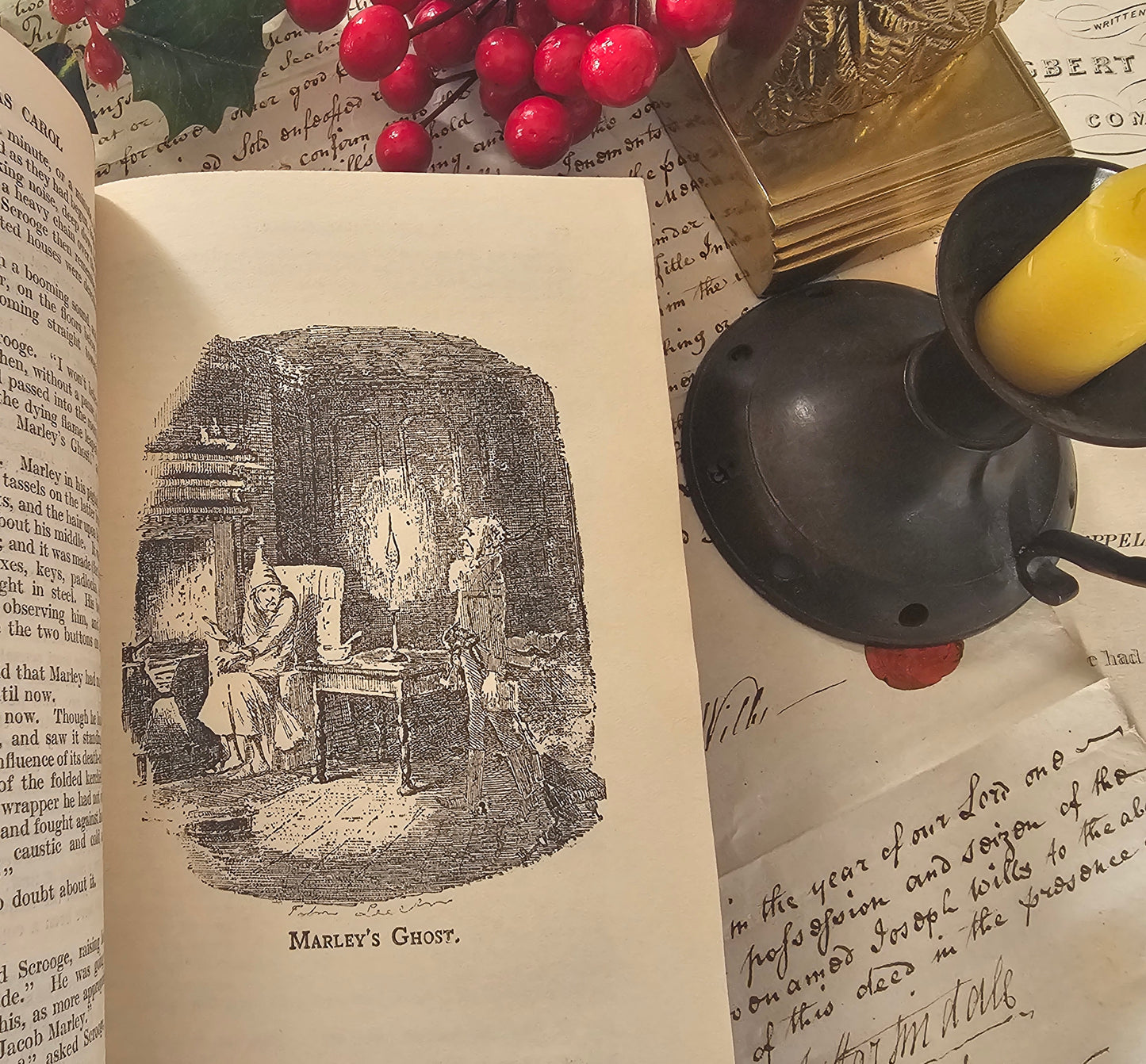 1930s A Christmas Carol and Christmas Stories by Charles Dickens / Odhams, London / Two Vintage Volumes / Illustrated / Excellent Condition