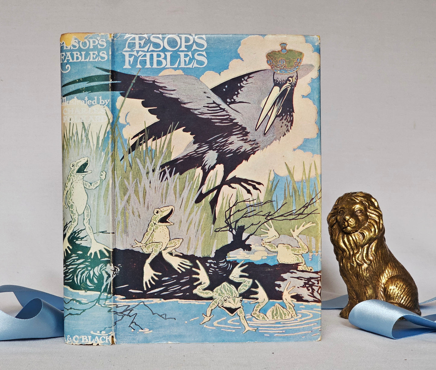 1962 Aesop's Fables / Adam & Charles Black, London / 8 Colour Plates by Charles Folkard / With Dust Jacket / In Good Condition