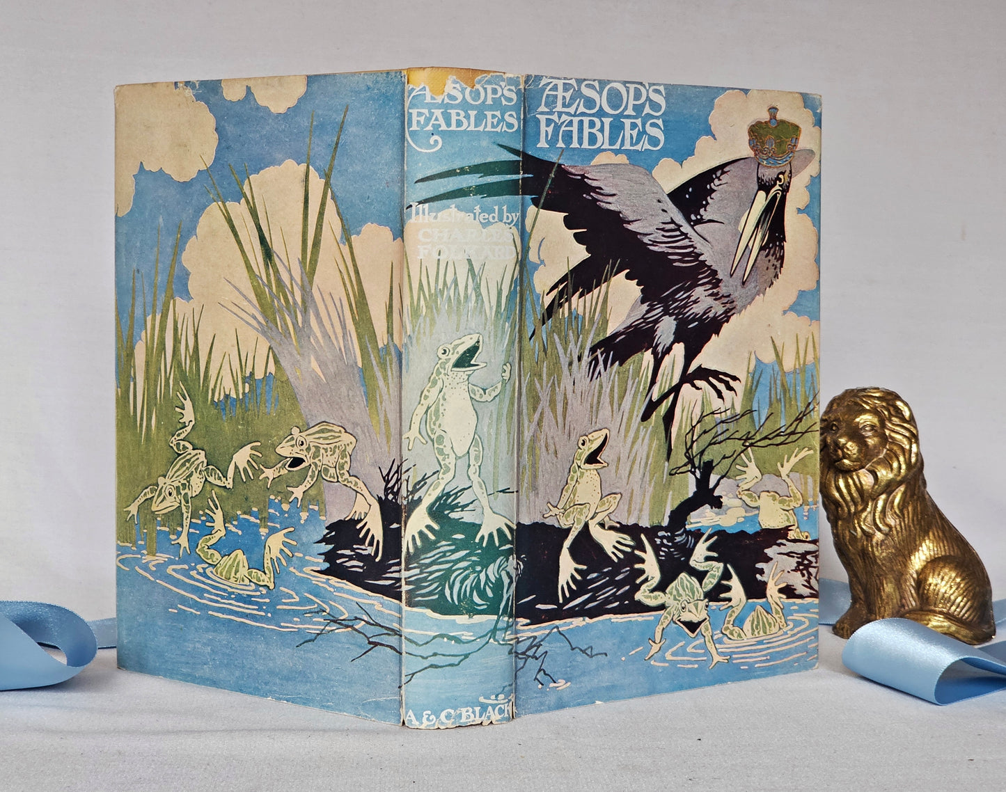 1962 Aesop's Fables / Adam & Charles Black, London / 8 Colour Plates by Charles Folkard / With Dust Jacket / In Good Condition