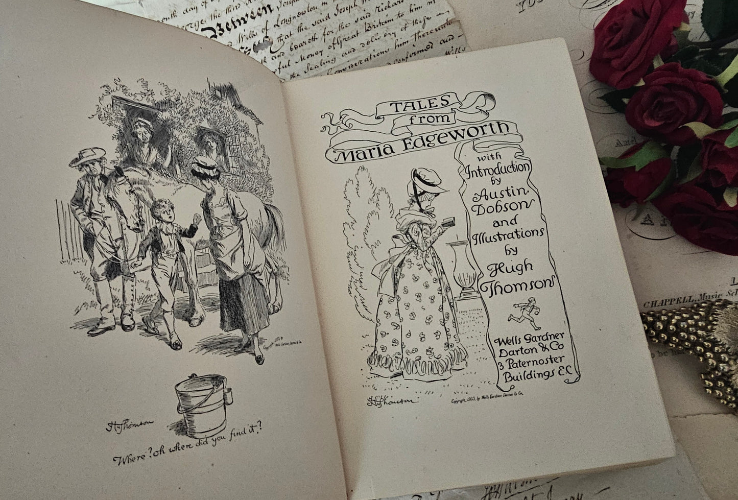 1903 Tales From Maria Edgeworth / Wells Gardner, Darton & Co., London / Lovely Antique Copy / Clean and Bright / Illustrated by Hugh Thomson