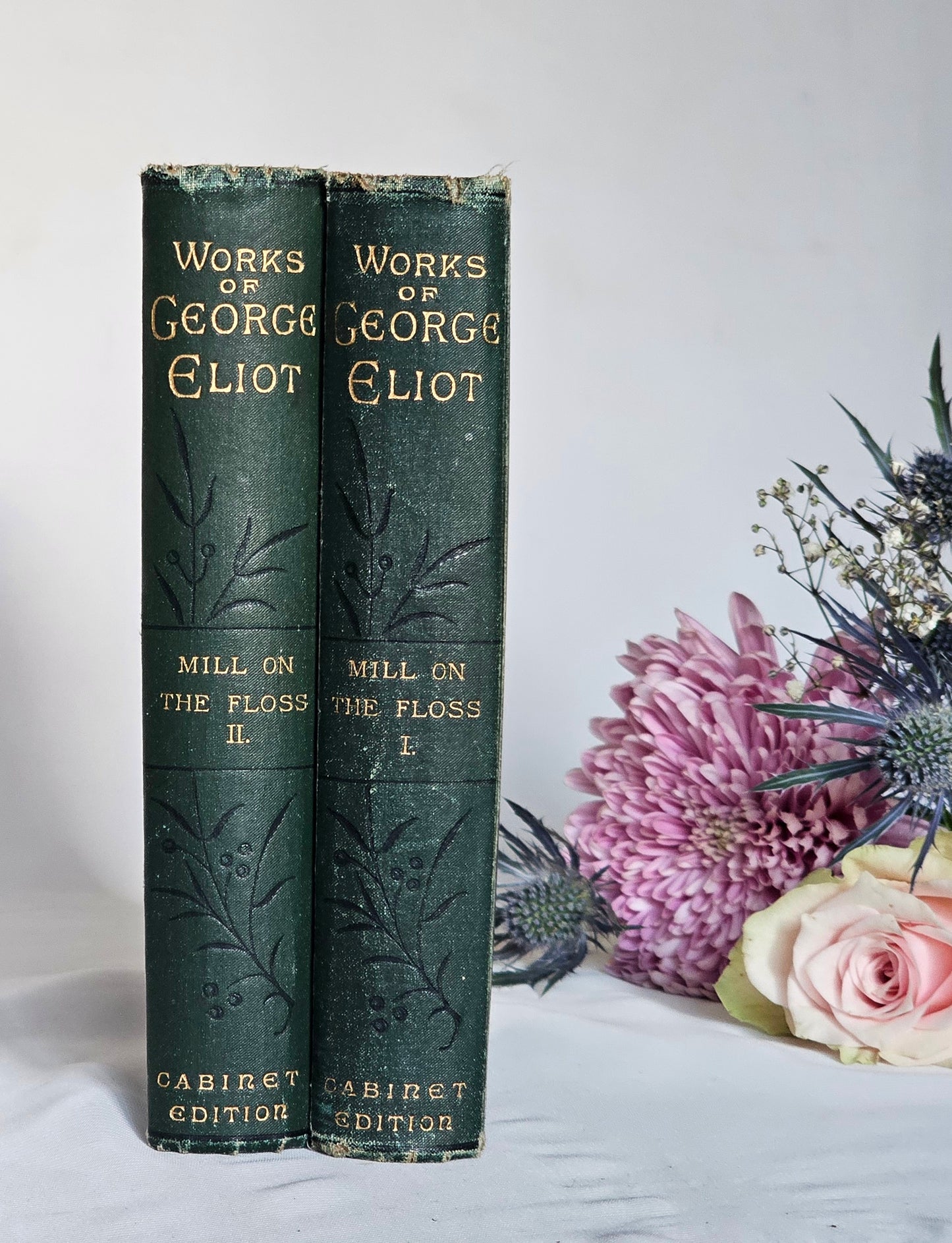 1890s The Mill on the Floss by George Eliot in Two Volumes / William Blackwood & Sons, Ltd / In Good Condition / Decorative Binding