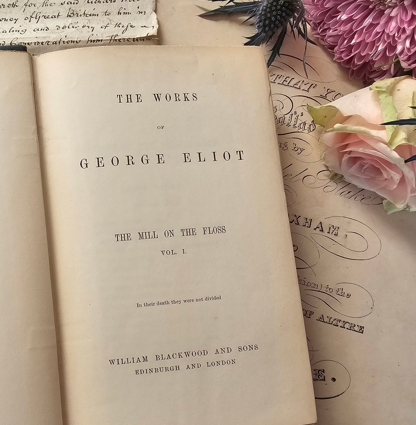 1890s The Mill on the Floss by George Eliot in Two Volumes / William Blackwood & Sons, Ltd / In Good Condition / Decorative Binding