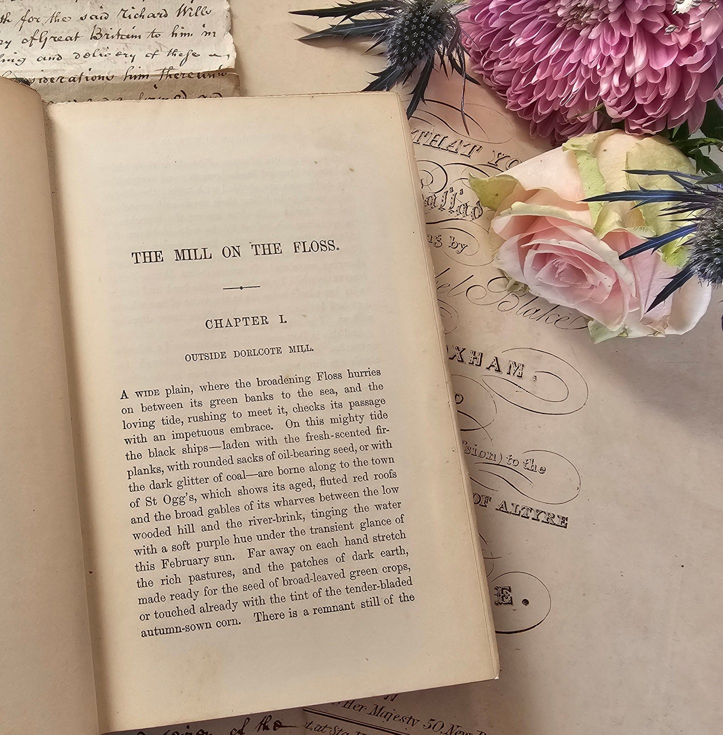 1890s The Mill on the Floss by George Eliot in Two Volumes / William Blackwood & Sons, Ltd / In Good Condition / Decorative Binding