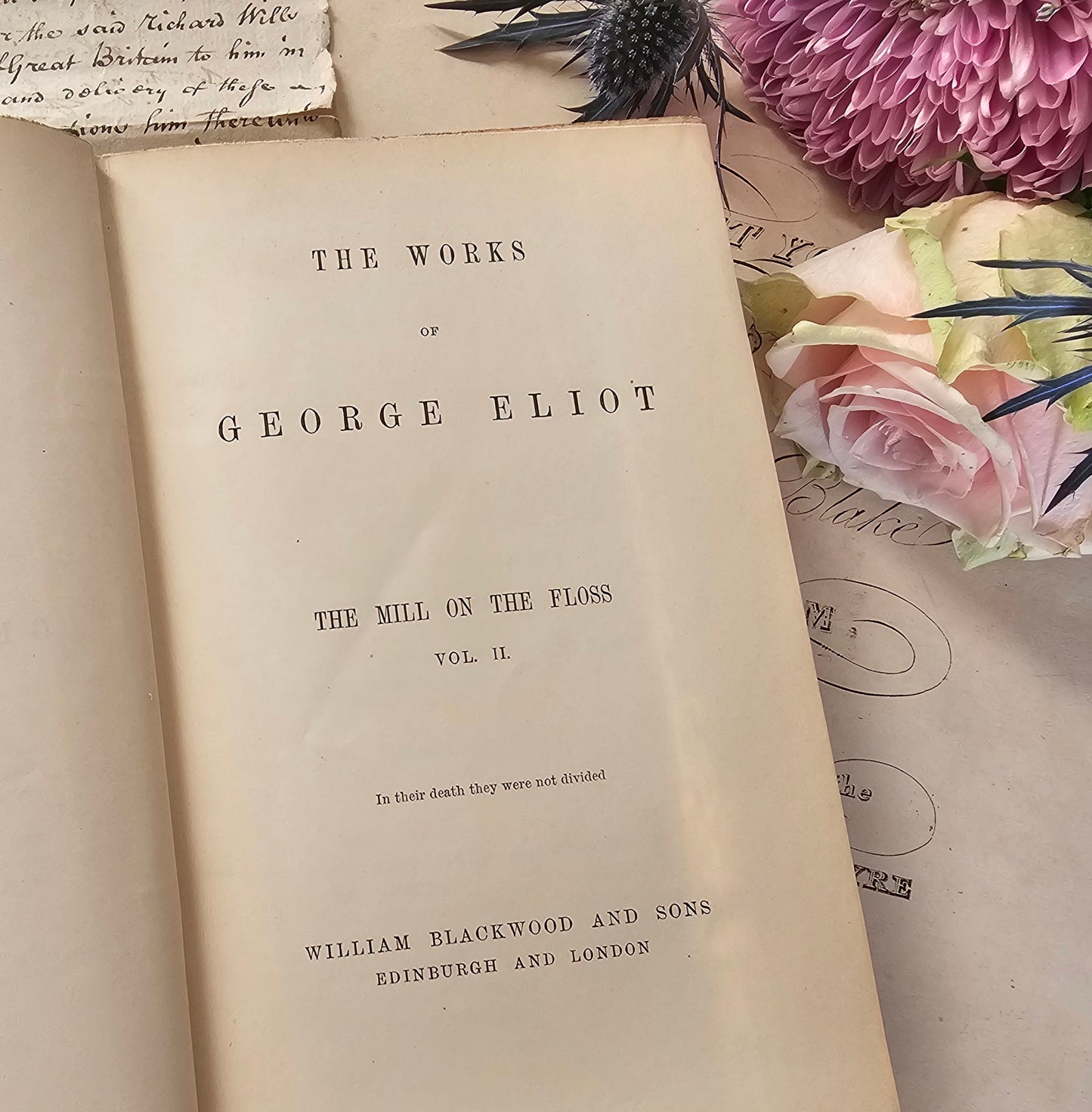 1890s The Mill on the Floss by George Eliot in Two Volumes / William Blackwood & Sons, Ltd / In Good Condition / Decorative Binding