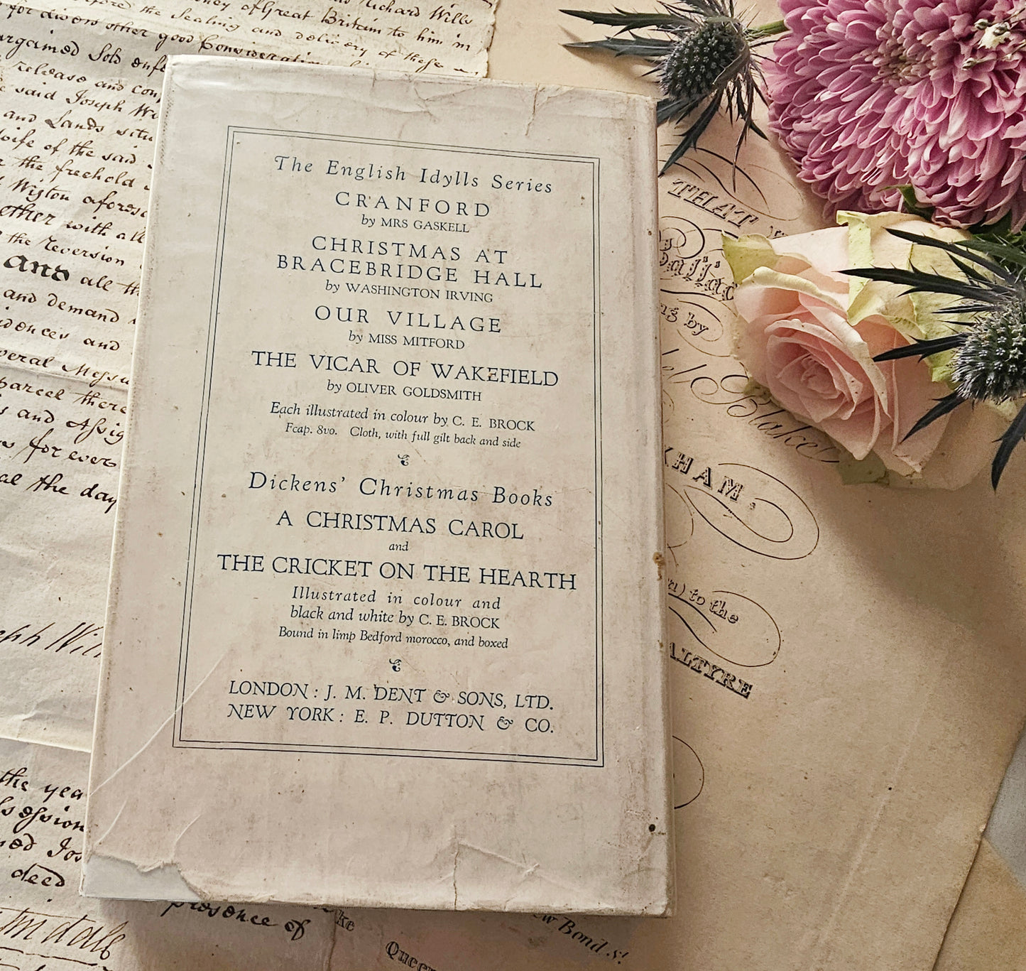 1904 Our Village by Mary Russell Mitford / Beautiful Decorative Antique Edition With Scarce Dust Wrapper / 16 Illustrations by CE Brock