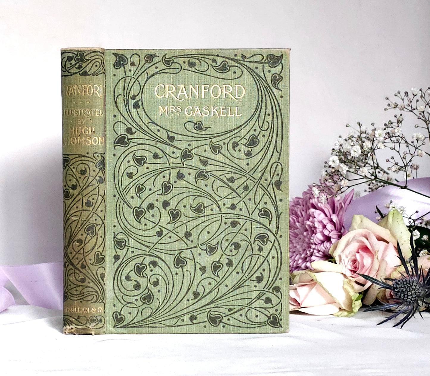 1898 Cranford by Elizabeth Gaskell / Macmillan & Co, London / Delightfully Illustrated by Hugh Thomson / Antique Book in Good Condition