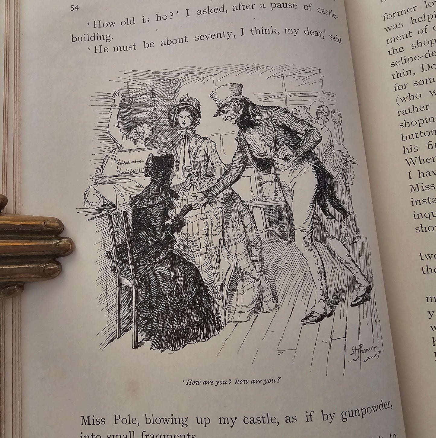 1898 Cranford by Elizabeth Gaskell / Macmillan & Co, London / Delightfully Illustrated by Hugh Thomson / Antique Book in Good Condition