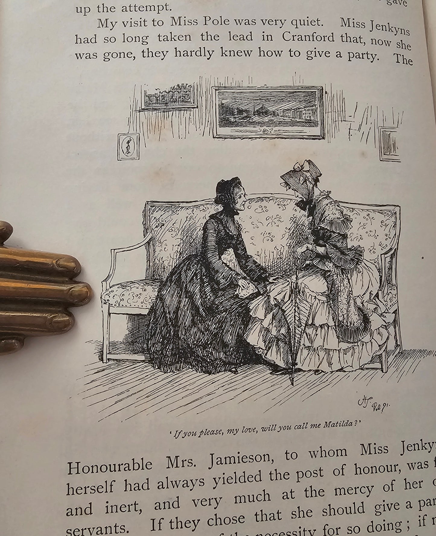 1898 Cranford by Elizabeth Gaskell / Macmillan & Co, London / Delightfully Illustrated by Hugh Thomson / Antique Book in Good Condition