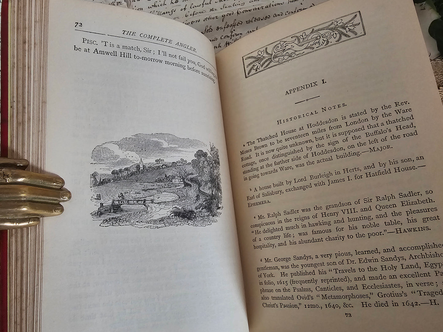 1890s The Complete Angler by Izaac Walton and Charles Cotton / Warne & Co., London / Richly Illustrated / Antique Classic Fishing Book