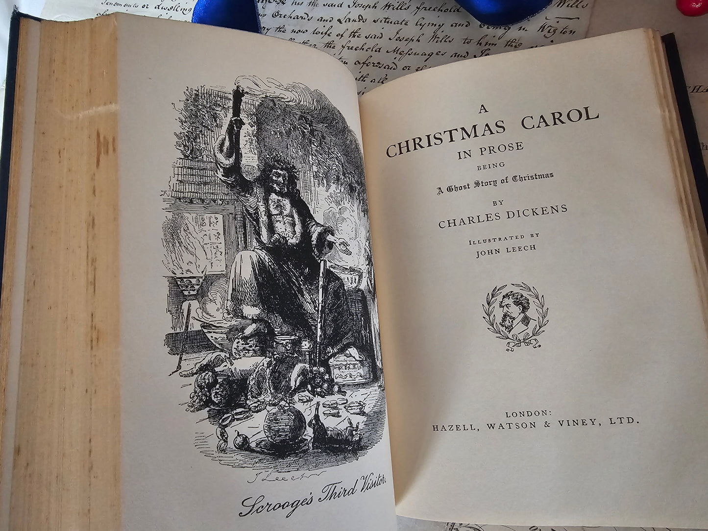 A Tale of Two Cities and A Christmas Carol by Charles Dickens / 1930s Illustrated / 5 Dickens Christmas Novellas / In Good Vintage Condition