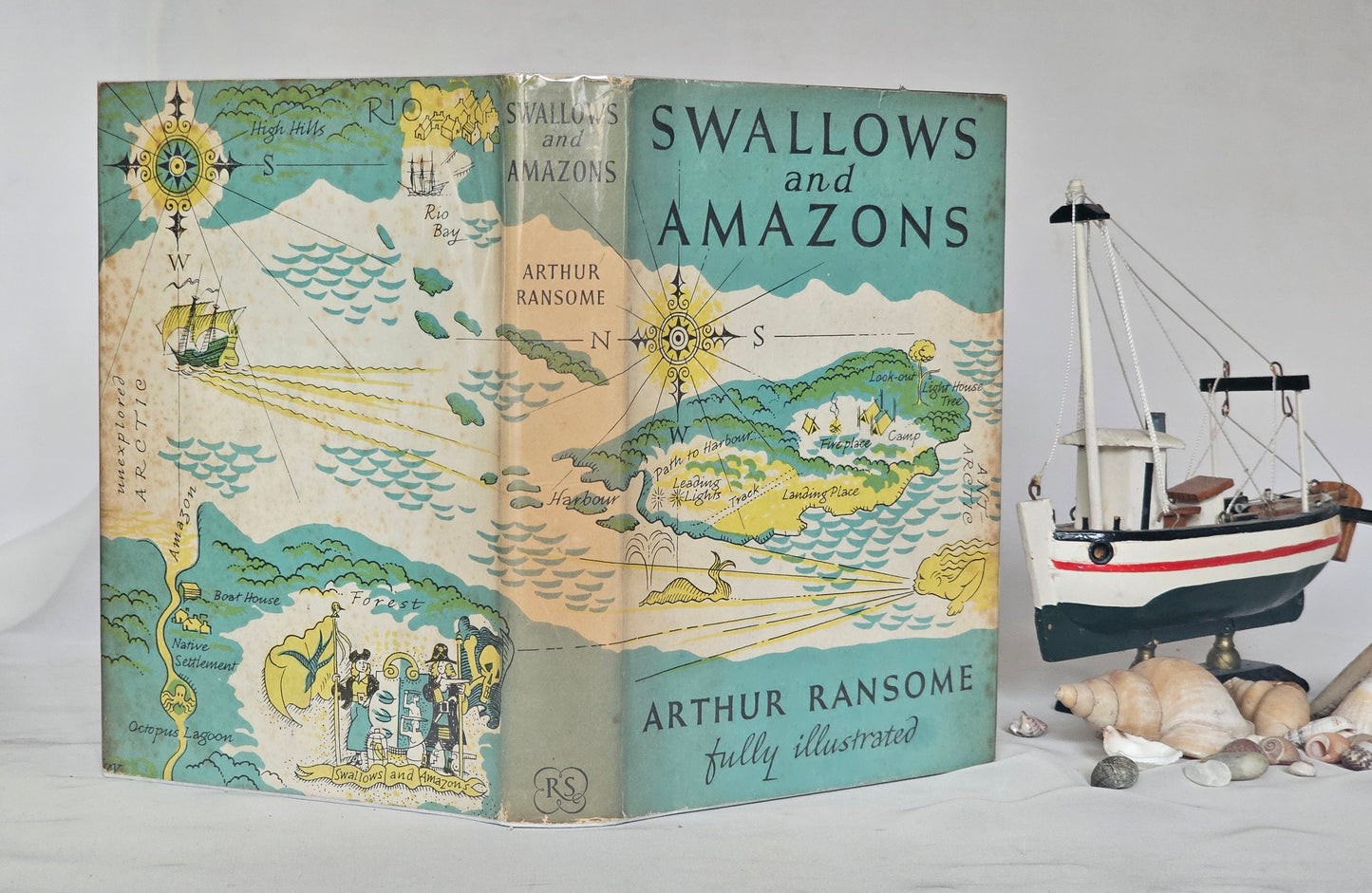 1958 Swallows and Amazons by Arthur Ransome / Reprint Society, London / Different Design to Dust Wrapper / Lovely Vintage Hardback / Illustrated