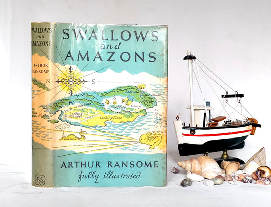 1958 Swallows and Amazons by Arthur Ransome / Reprint Society, London / Different Design to Dust Wrapper / Lovely Vintage Hardback / Illustrated