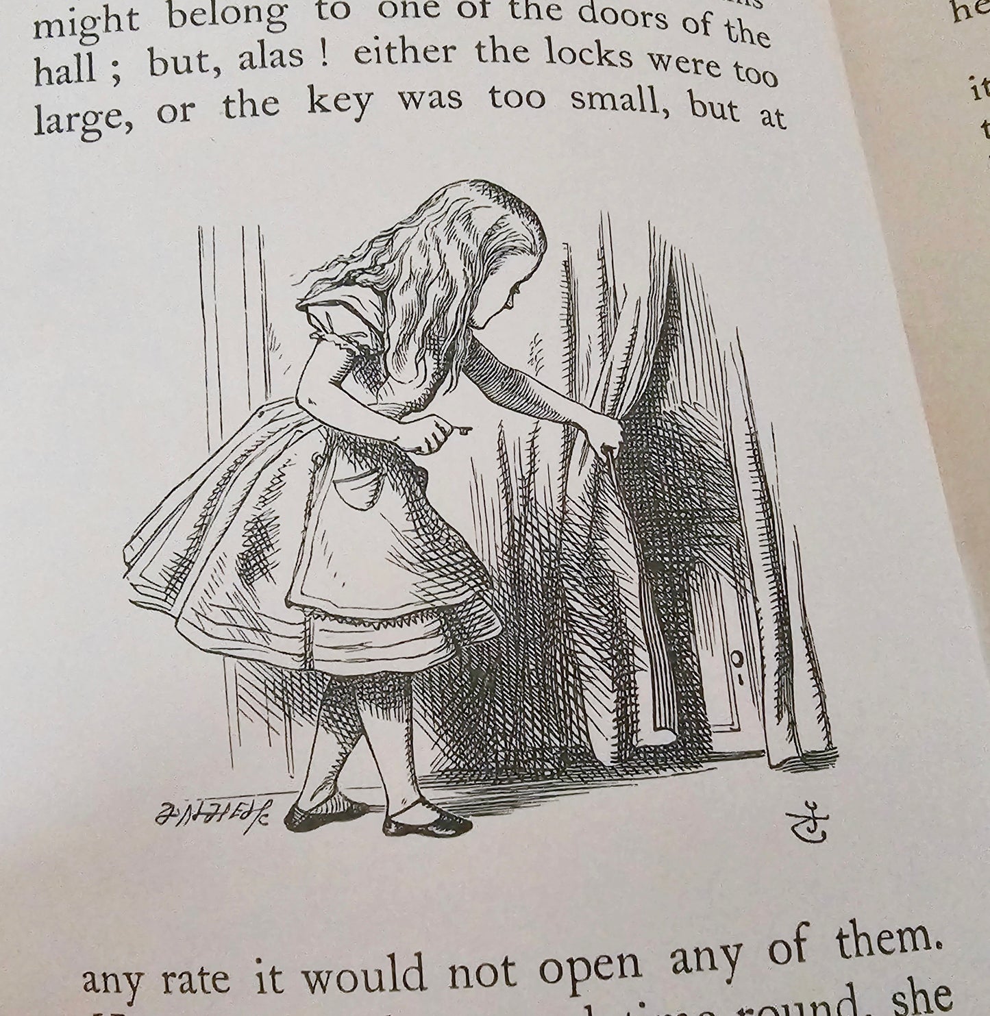 1928 Alice's Adventures in Wonderland by Lewis Carroll / Antique Pocket Edition / Macmillan & Co / Great Condition /  Illustrated by Tenniel