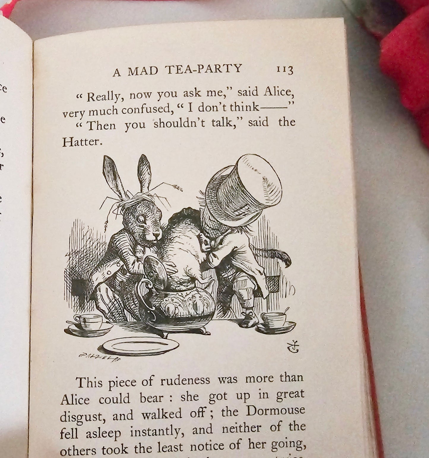 1928 Alice's Adventures in Wonderland by Lewis Carroll / Antique Pocket Edition / Macmillan & Co / Great Condition /  Illustrated by Tenniel