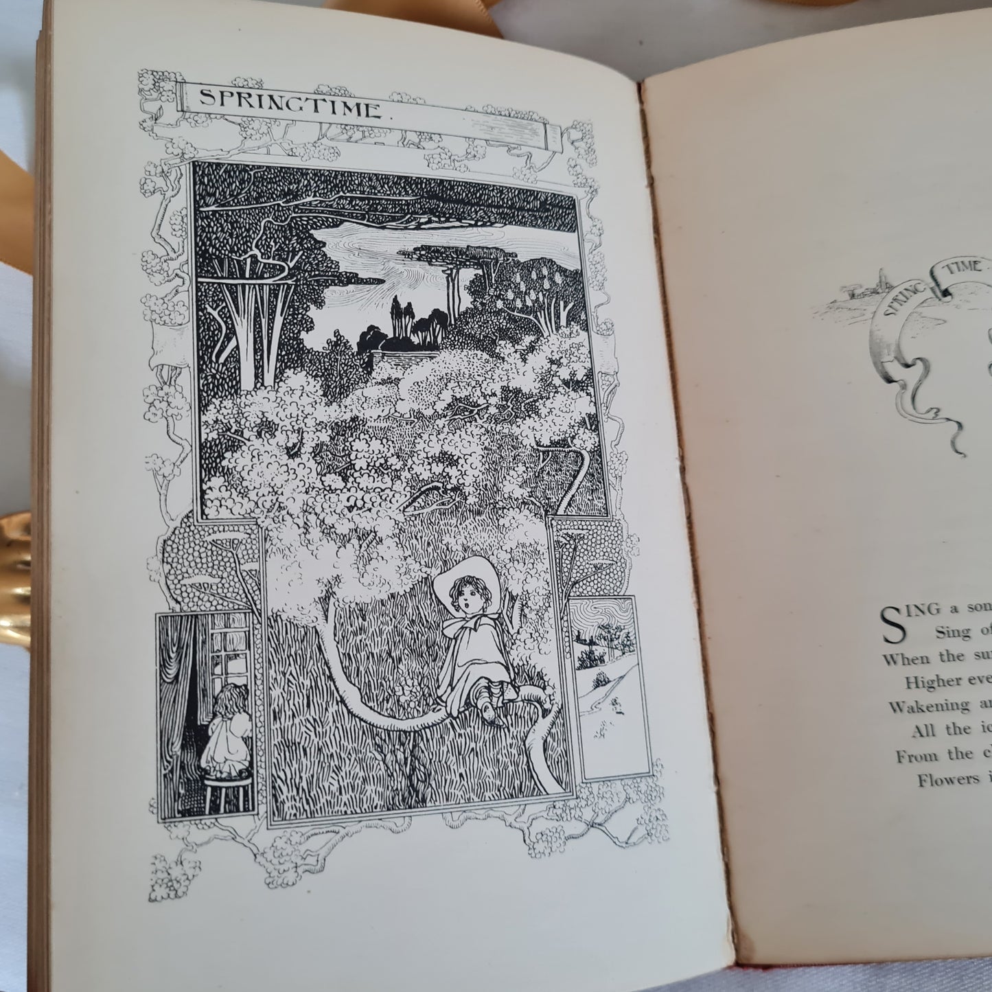 1896 The Child World by Gabriel Setoun / 1st Edition / Beautifully Book of Children's Poetry / Art Nouveau Illustrations by Charles Robinson