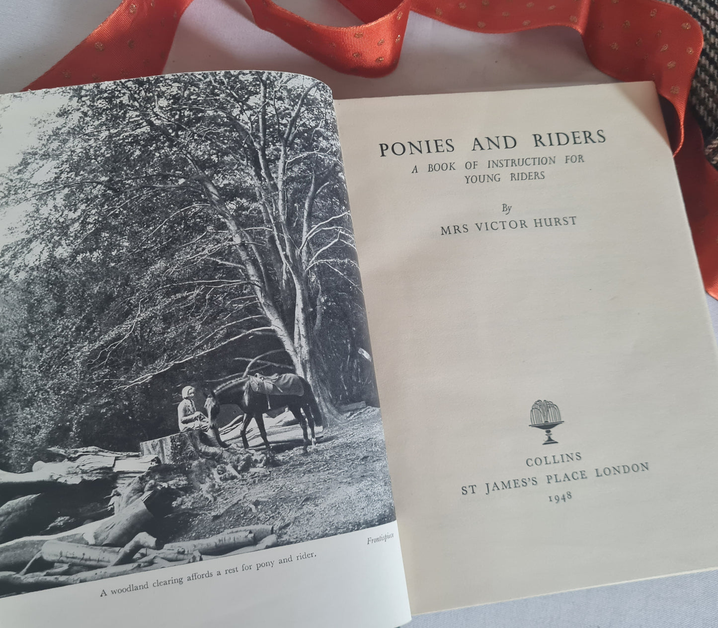 1948 Ponies and Riders A Book of Instruction For Young Riders by Mrs Victoria Hurst / Collins, London / Richly Illustrated / Vintage Book